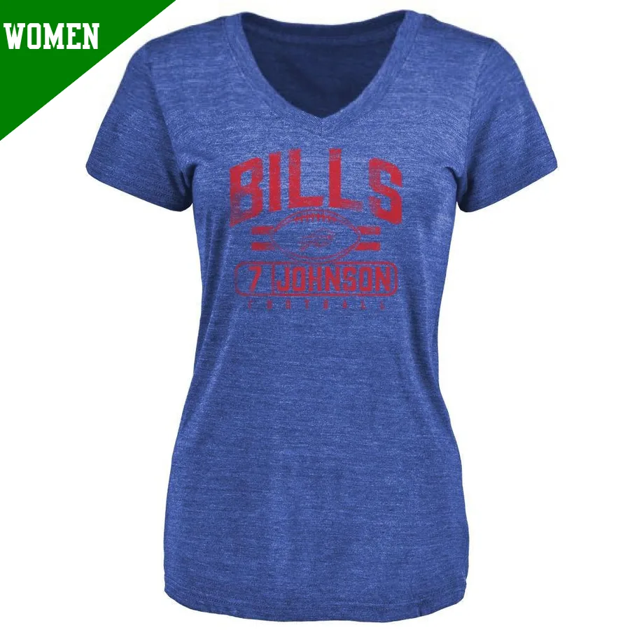 Women's Taron Johnson Buffalo Bills Royal ＃7 Flanker T-Shirt