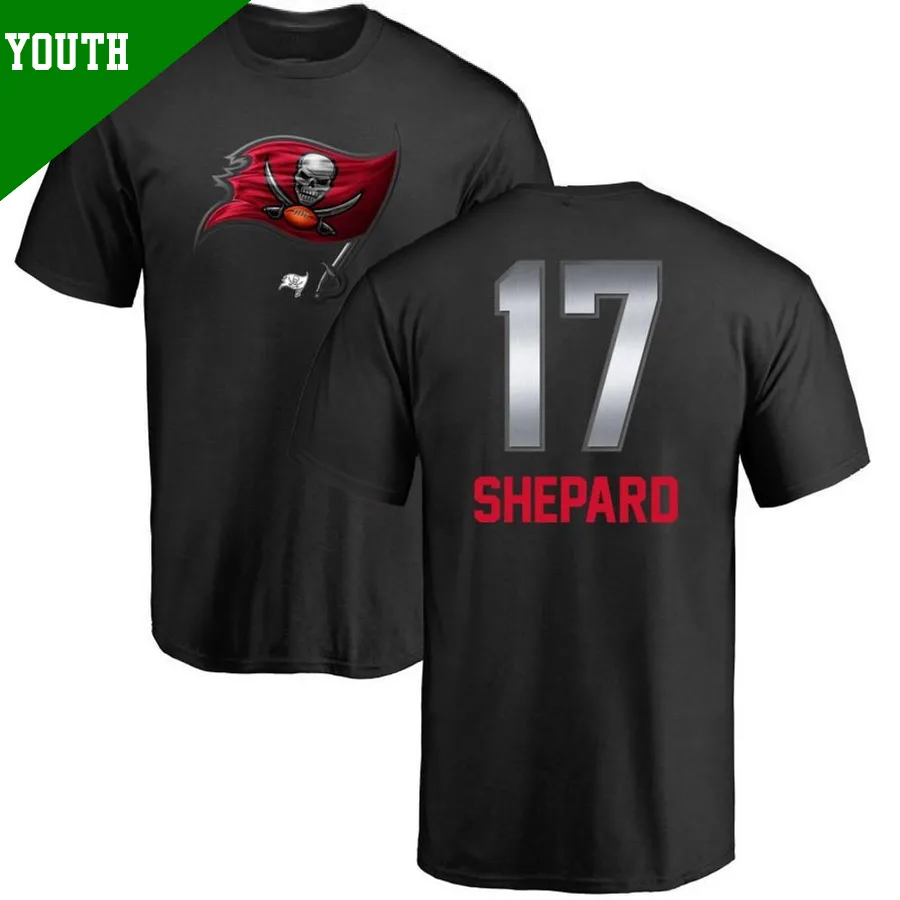 Youth ＃17 Sterling Shepard Tampa Bay Buccaneers Black Midnight Mascot T-Shirt