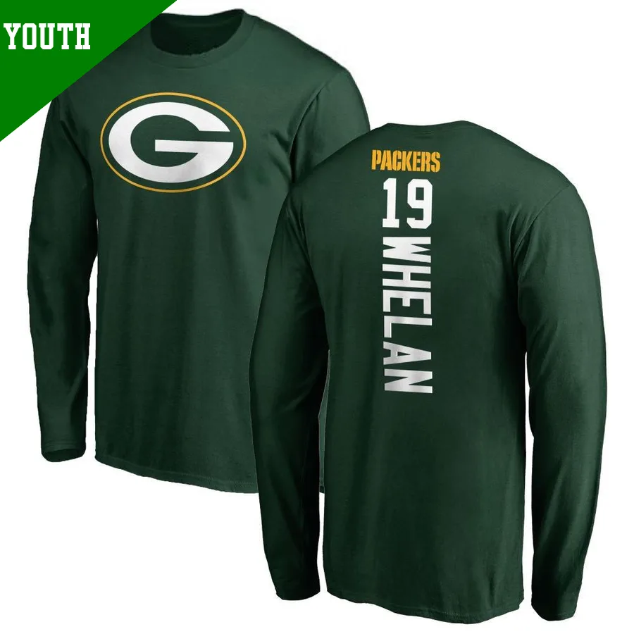 Youth ＃19 Daniel Whelan Green Bay Packers Green Backer Long Sleeve T-Shirt