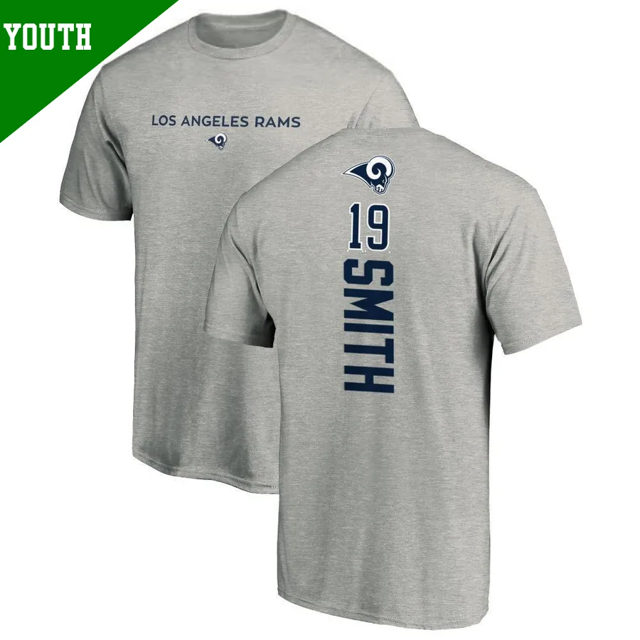 Youth ＃19 Xavier Smith Los Angeles Rams Backer T-Shirt Ash