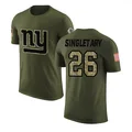 Youth ＃26 Devin Singletary New York Giants Olive Legend Salute to Service T-Shirt