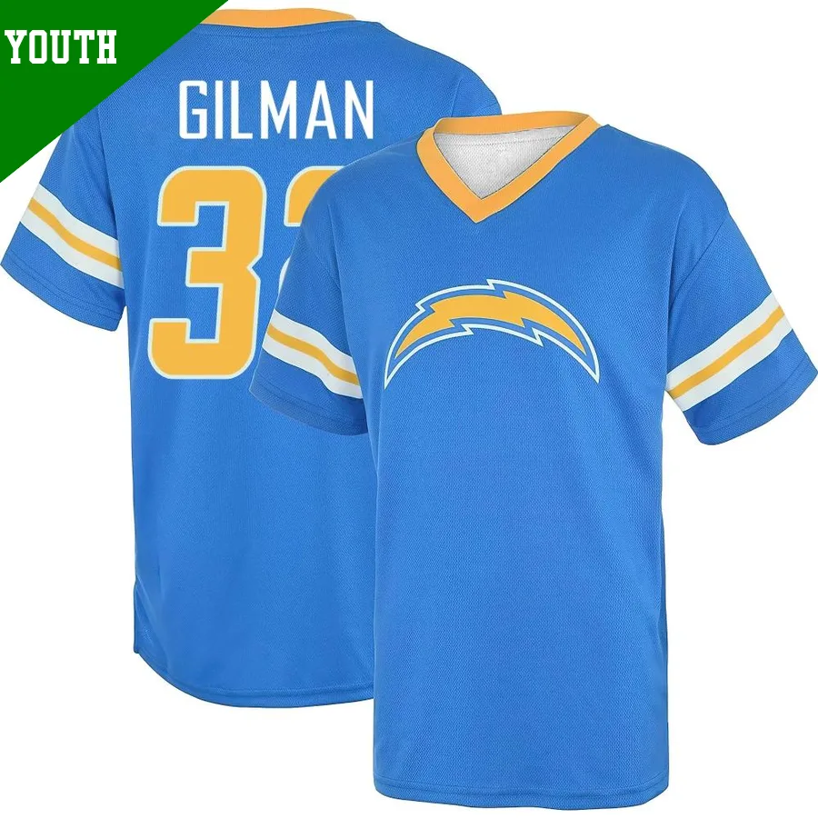 Youth ＃32 Alohi Gilman Los Angeles Chargers Royal Game Name & Number Day V-Neck T-Shirt