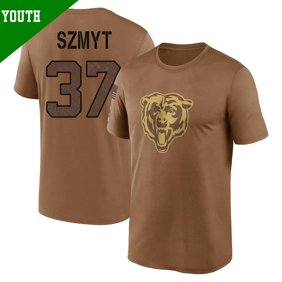 Youth ＃37 Andre Szmyt Chicago Bears Brown Legend 2023 Salute To Service Performance T-Shirt