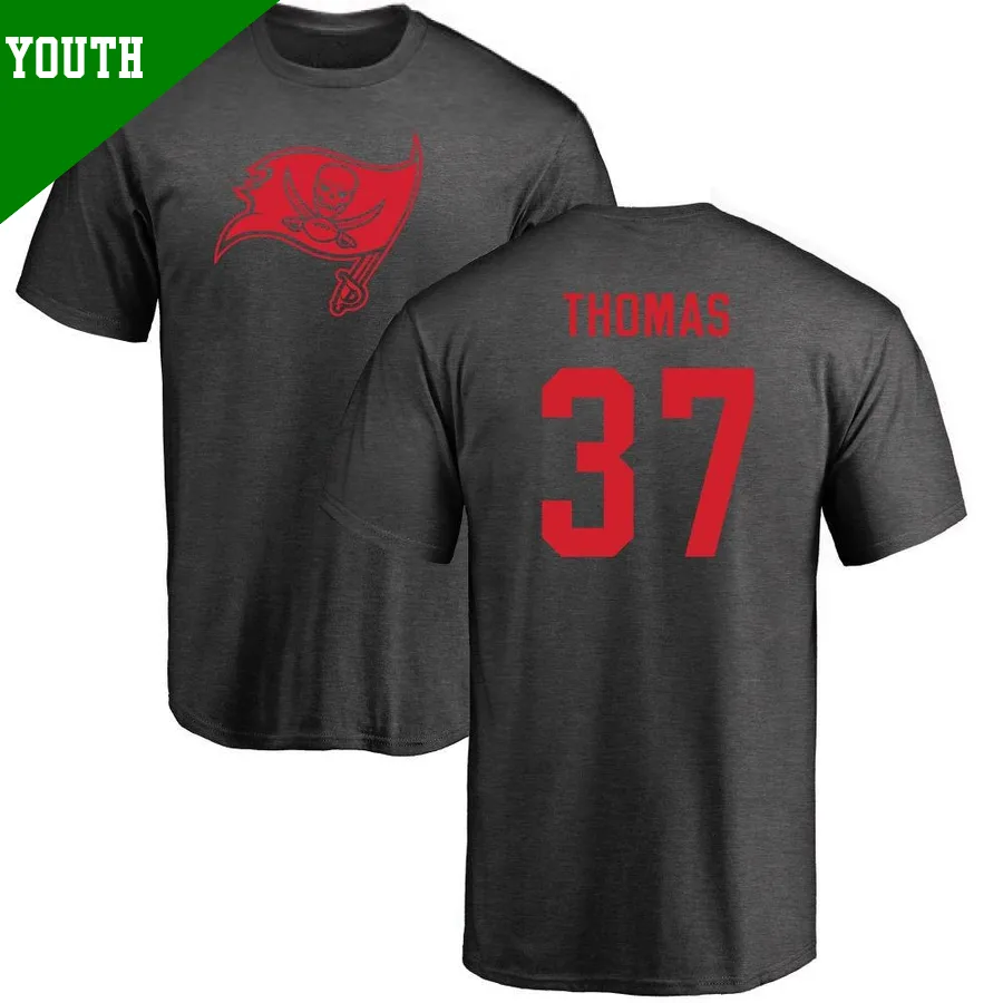 Youth ＃37 Tavierre Thomas Tampa Bay Buccaneers One Color T-Shirt Ash