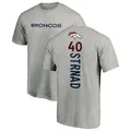 Youth ＃40 Justin Strnad Denver Broncos Backer T-Shirt Ash