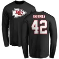 Youth ＃42 Anthony Sherman Kansas City Chiefs Black Name & Number Logo Long Sleeve T-Shirt