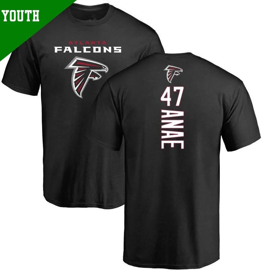 Youth ＃47 Bradlee Anae Atlanta Falcons Black Backer T-Shirt