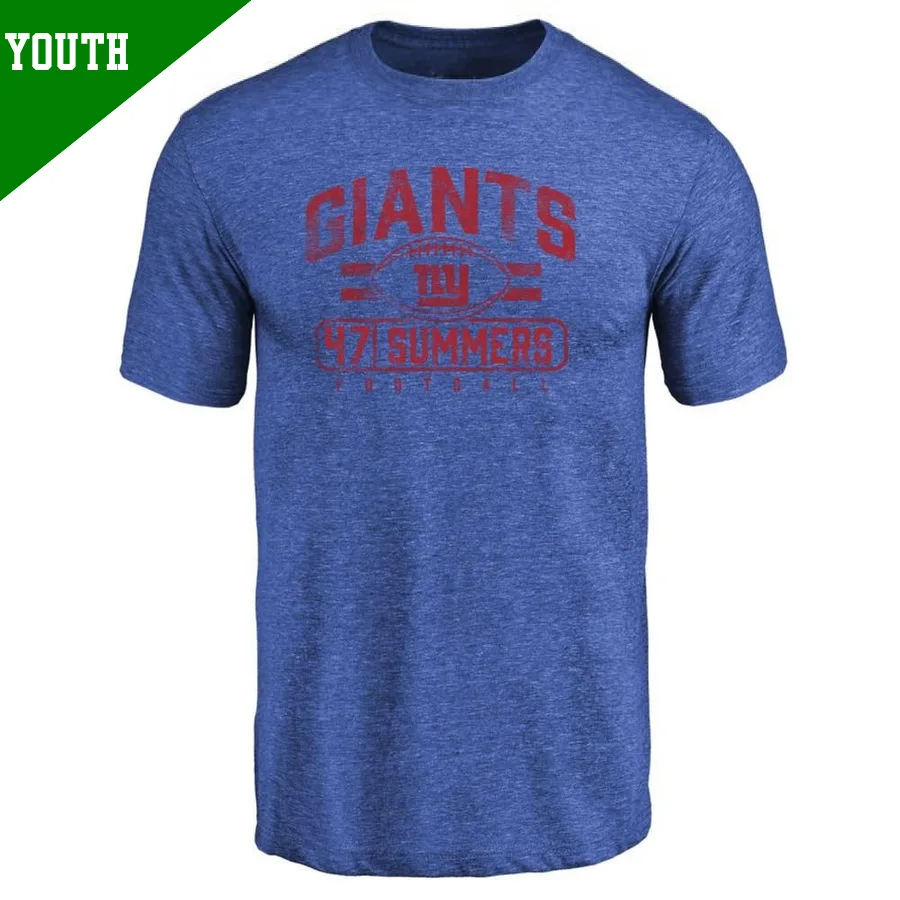 Youth ＃47 Ty Summers New York Giants Royal Flanker T-Shirt