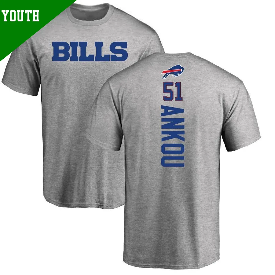 Youth ＃51 Eli Ankou Buffalo Bills Backer T-Shirt Ash