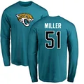 Youth ＃51 Ventrell Miller Jacksonville Jaguars Teal Name & Number Logo Long Sleeve T-Shirt