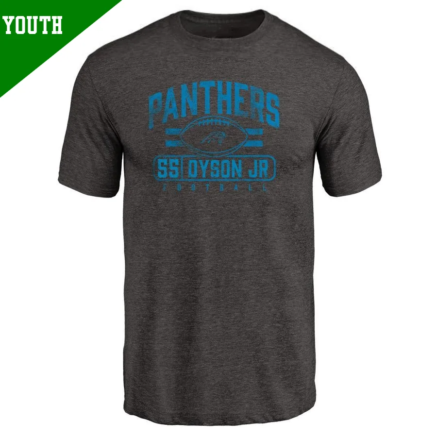 Youth ＃55 Kenny Dyson Jr. Carolina Panthers Black Flanker T-Shirt