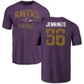 Youth ＃56 Deion Jennings Baltimore Ravens Purple Distressed Name & Number T-Shirt