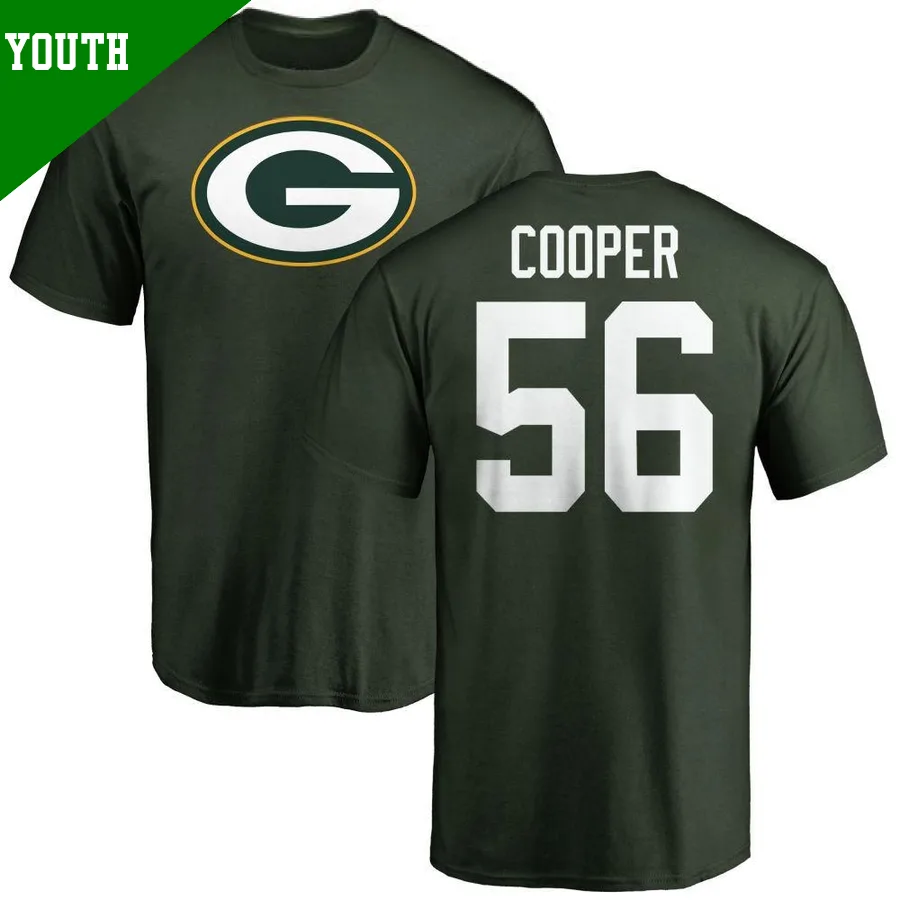 Youth ＃56 Edgerrin Cooper Green Bay Packers Green Name & Number Logo T-Shirt