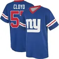 Youth ＃57 K.J. Cloyd New York Giants Royal Game Name & Number Day V-Neck T-Shirt