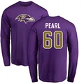 Youth ＃60 Julian Pearl Baltimore Ravens Purple Name & Number Logo Long Sleeve T-Shirt