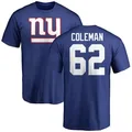 Youth ＃62 Davon Coleman New York Giants Royal Logo T-Shirt