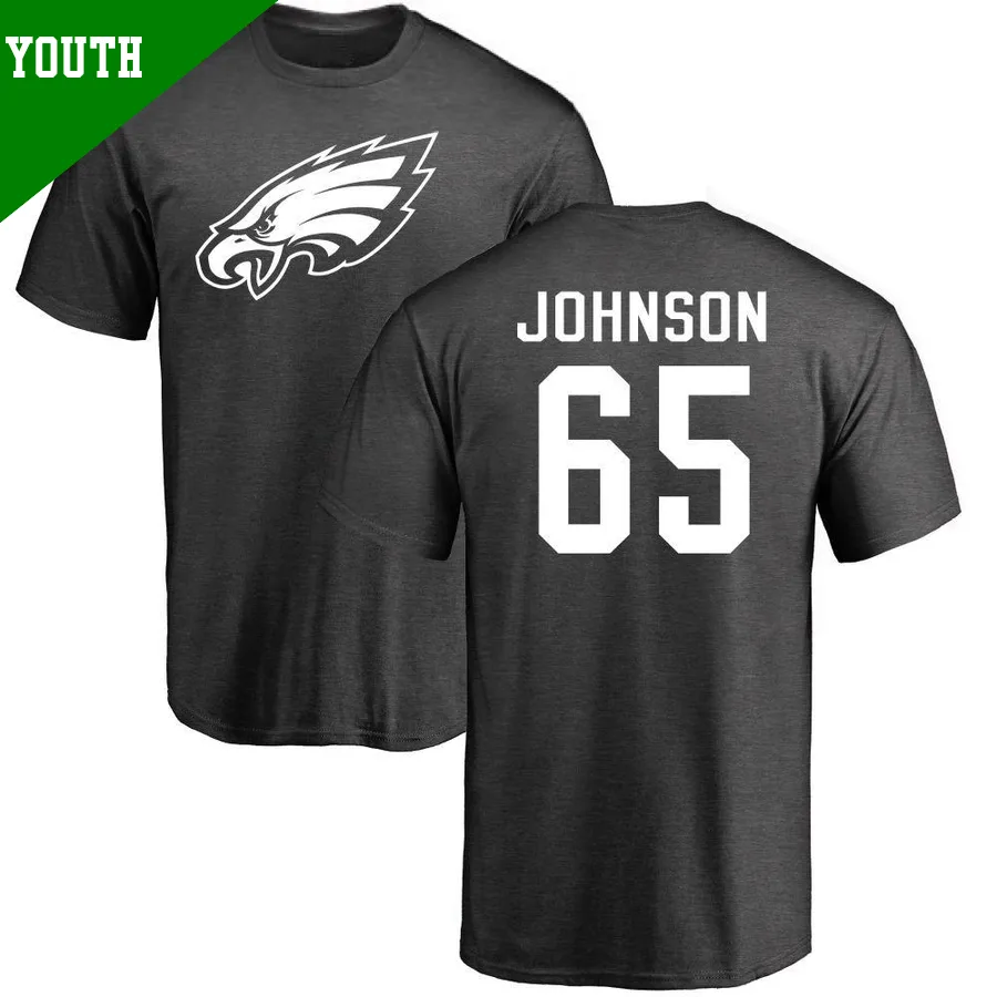 Youth ＃65 Lane Johnson Philadelphia Eagles One Color T-Shirt Ash