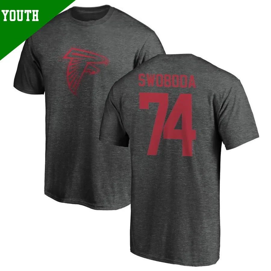Youth ＃74 Ryan Swoboda Atlanta Falcons One Color T-Shirt Ash