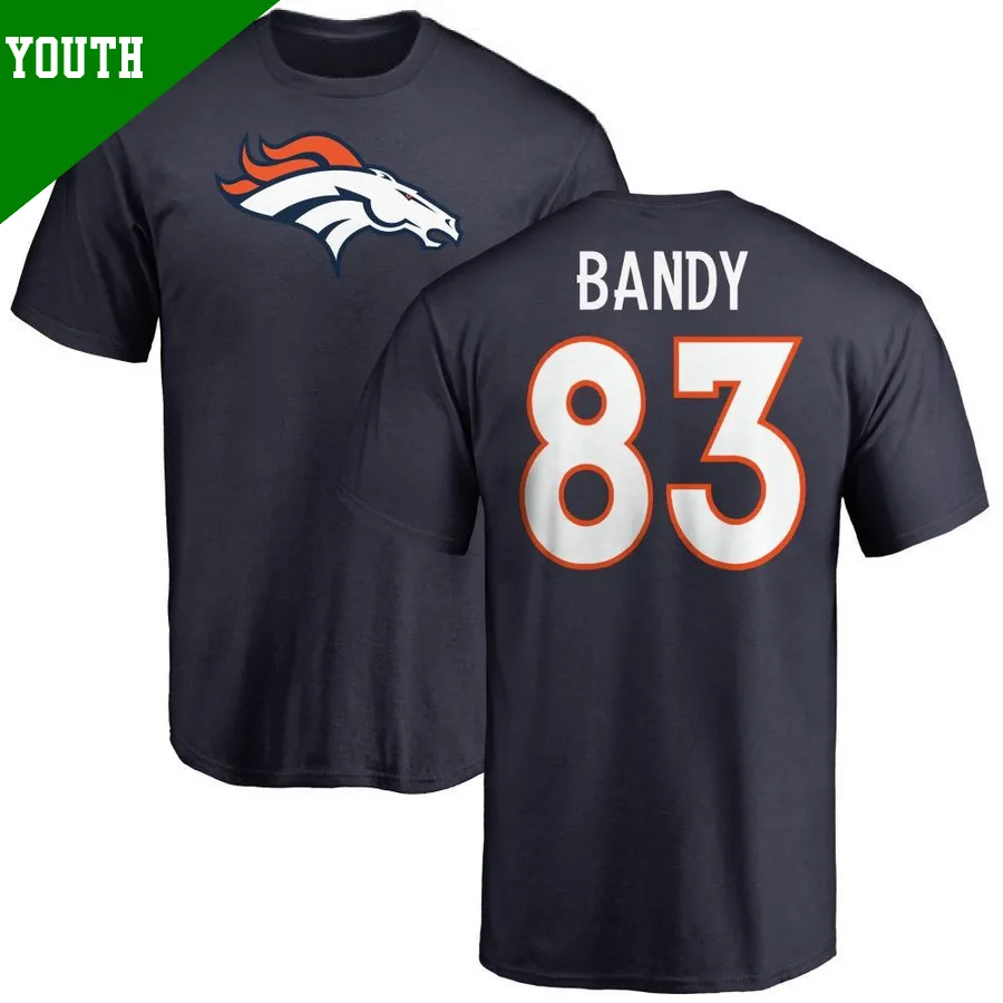 Youth ＃83 Michael Bandy Denver Broncos Navy Name & Number Logo T-Shirt