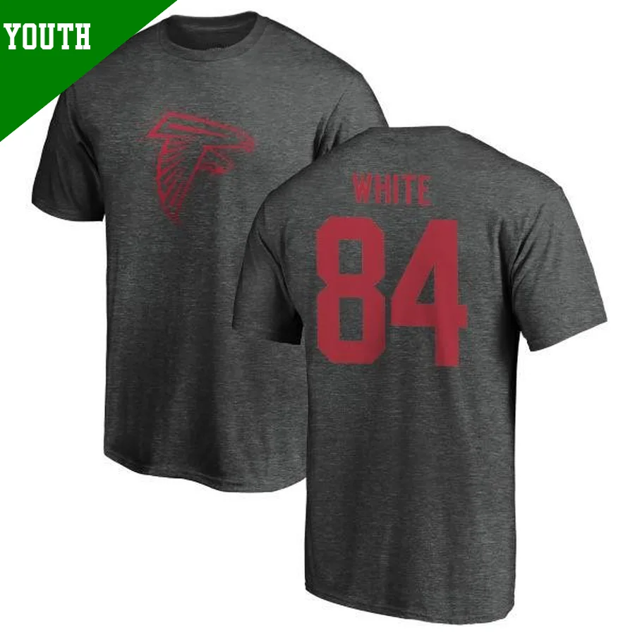 Youth ＃84 Roddy White Atlanta Falcons One Color T-Shirt Ash