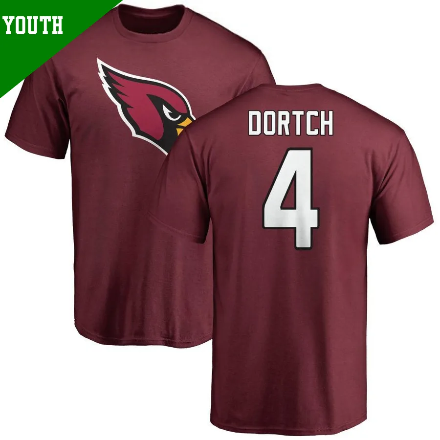 Youth Greg Dortch Arizona Cardinals Name & Number Logo ＃4 T-Shirt Maroon