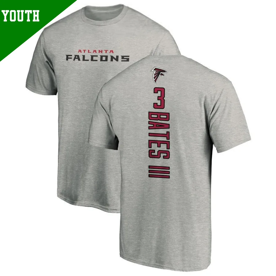 Youth Jessie Bates III Atlanta Falcons ＃3 Backer T-Shirt Ash