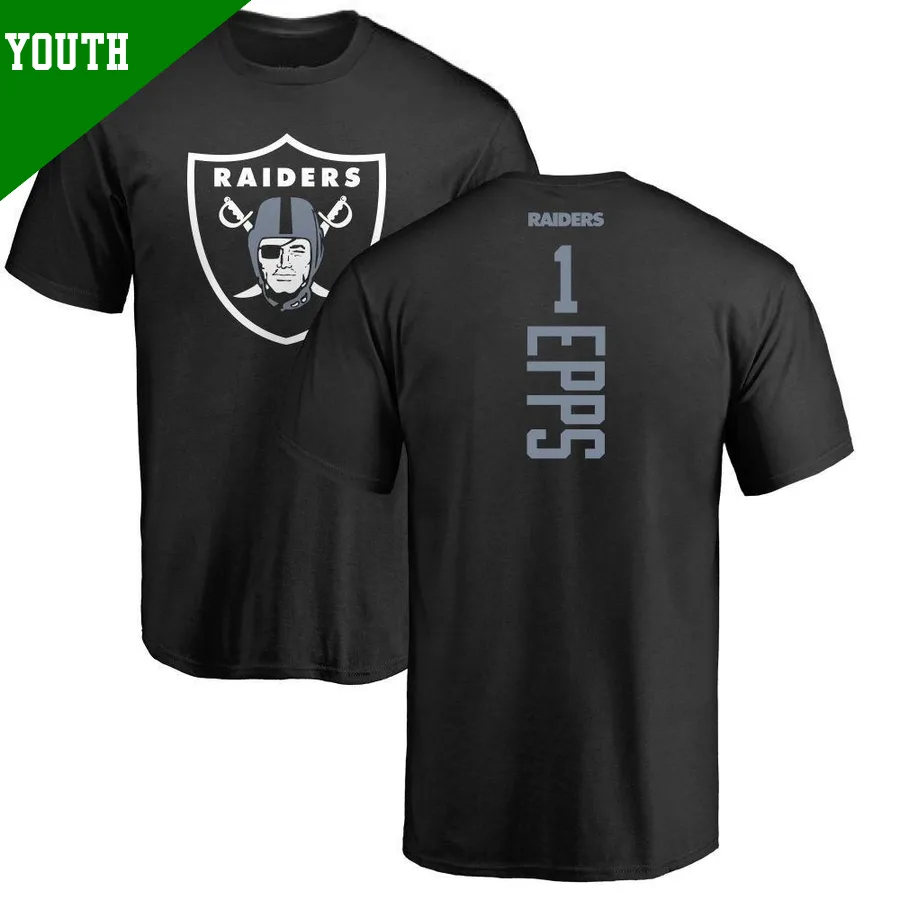 Youth Marcus Epps Las Vegas Raiders Black ＃1 Backer T-Shirt