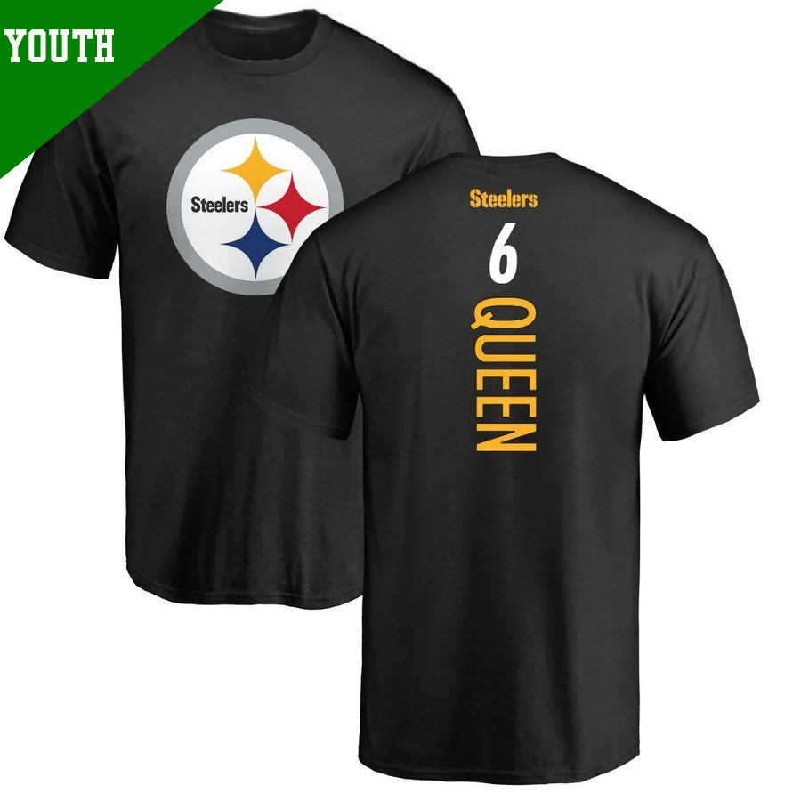 Youth Patrick Queen Pittsburgh Steelers Black ＃6 Backer T-Shirt